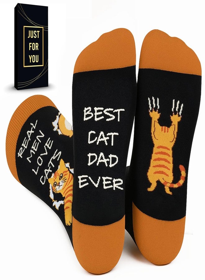 ZAGKOO Cat Dad Gifts - Funny Kitten Socks for Cats Lovers, Pet Owners - Kitten Themed Gift, Cats Socks Present for Him - Novelty Gag Gifts Ideas for Best Cat Dad on Birthday, Fathers Day, Christmas - Image 1